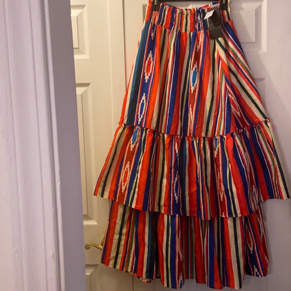 Akira red multi skirt
